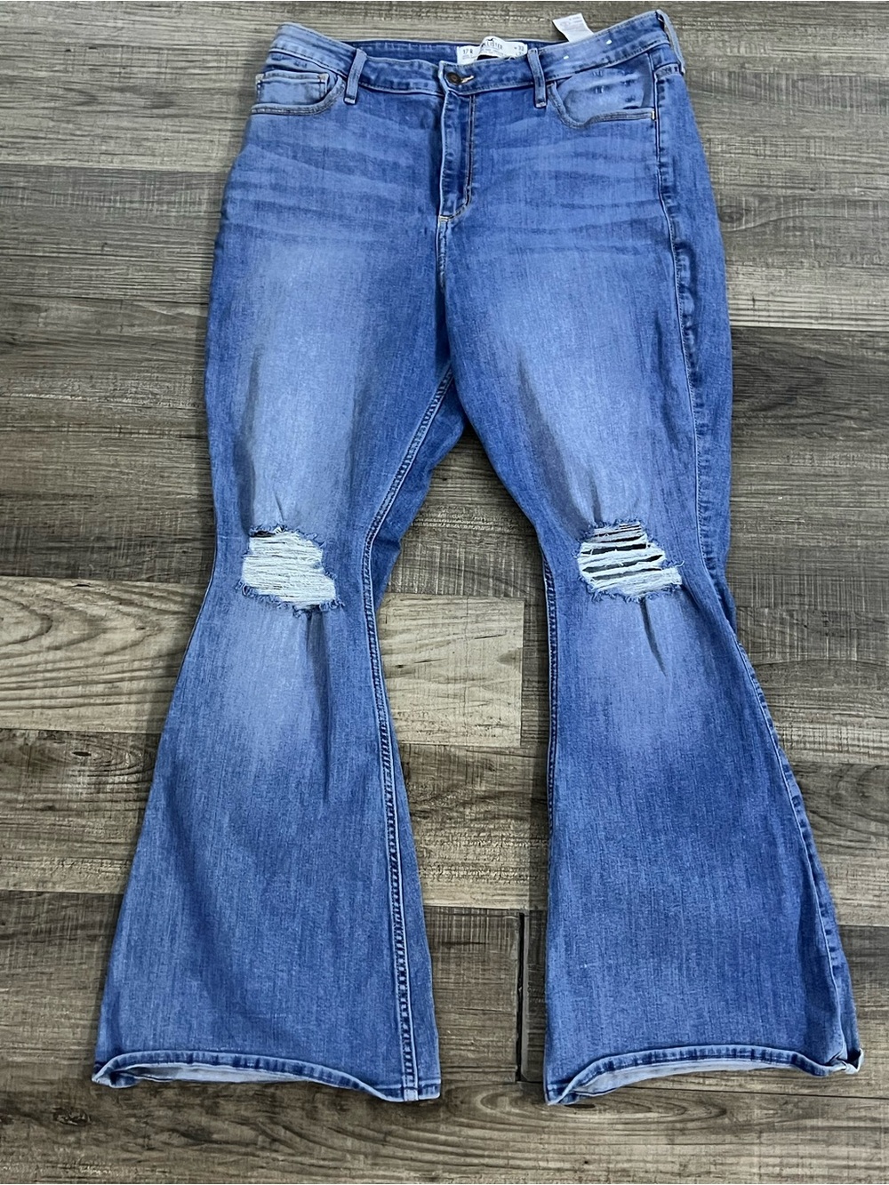 Hollister Light Blue Distressed Flare Jeans